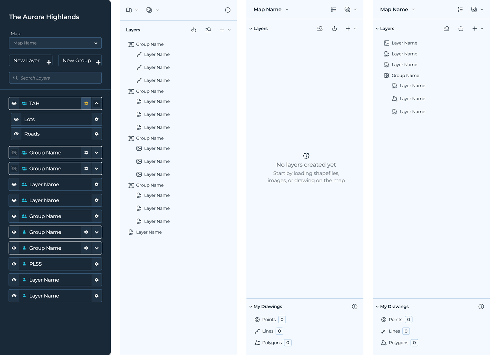 MyAssetMap layers panel