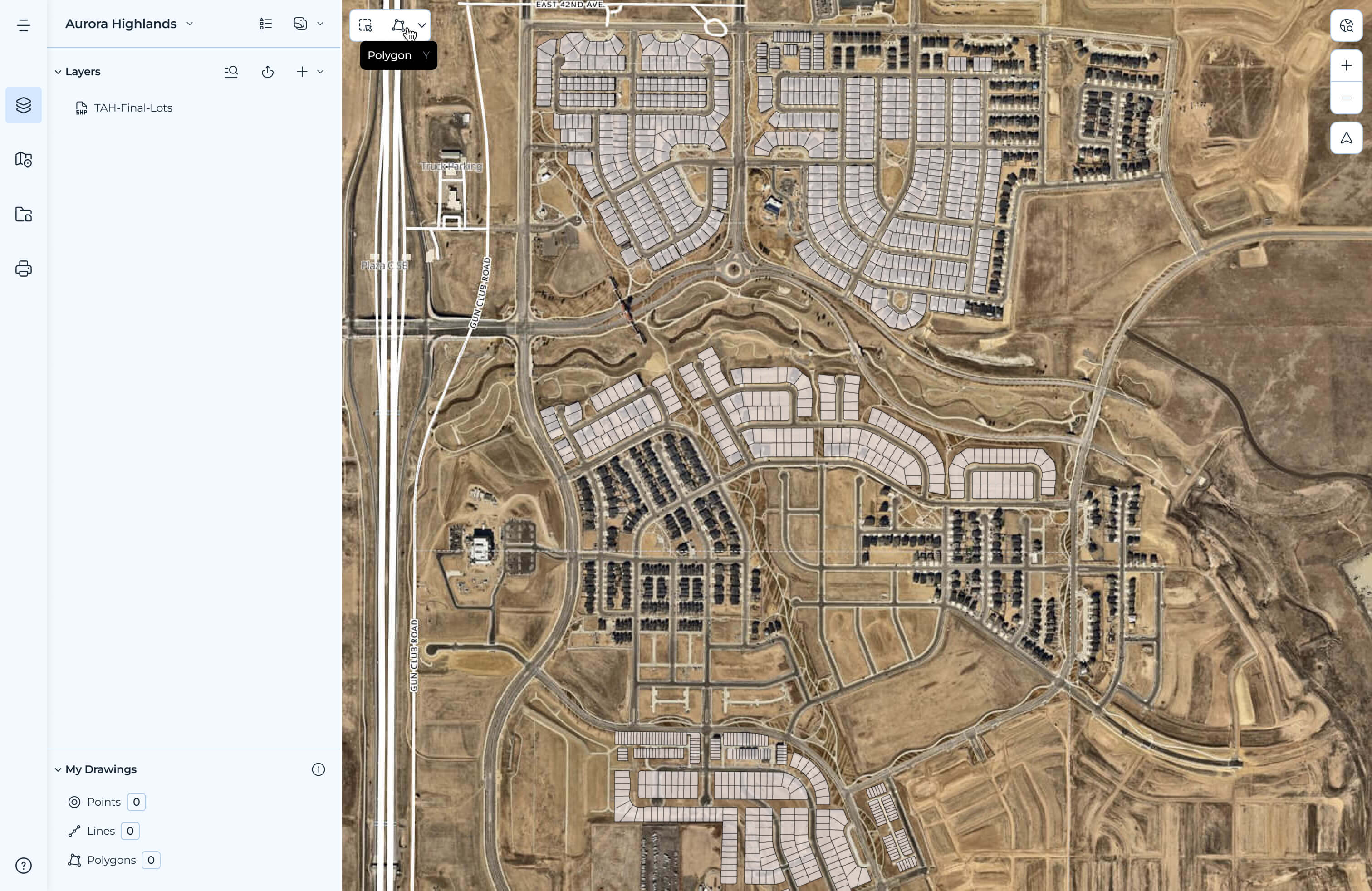 MyAssetMap polygon tool hover state